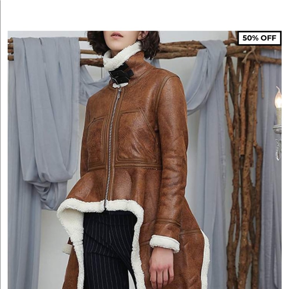 Irregular turtle neck coat - Picture 5 of 15